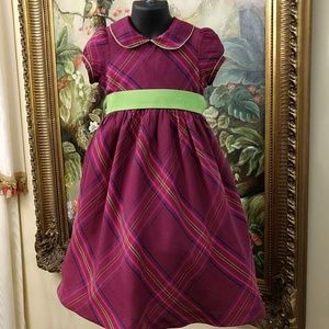 Lilly Pulitzer Girls Plaid Silk Dress Size 5
